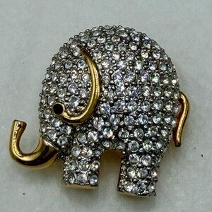 Butler Fifth Ave  Elephant Rhinestone Brooch